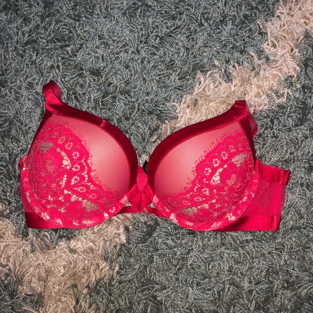 Red lace Victorias Secret bra